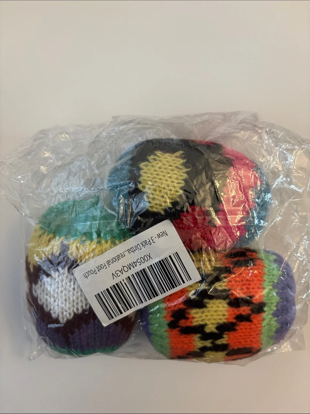 Handmade Crochet foot bag 3 pcs colorful knitted sand bags jiggling balls